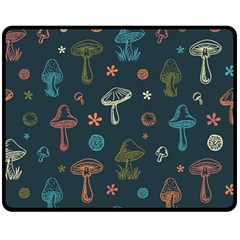 Whimsical Mushrooms pattern Two Sides Fleece Blanket (Medium)