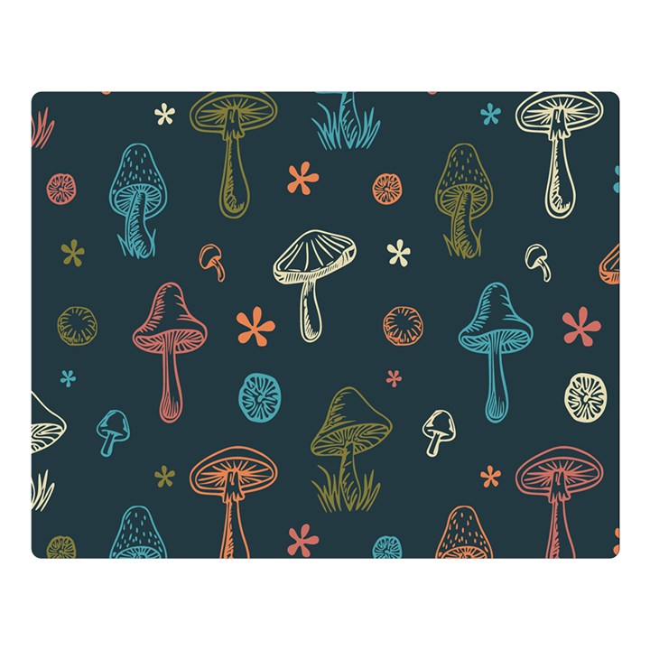 Whimsical Mushrooms pattern Two Sides Premium Plush Fleece Blanket (Large)