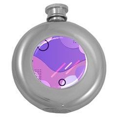 Colorful Labstract Wallpaper Theme Round Hip Flask (5 Oz) by Apen