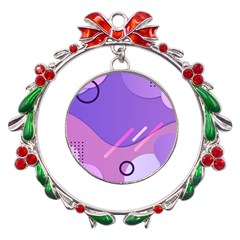 Colorful Labstract Wallpaper Theme Metal X mas Wreath Ribbon Ornament