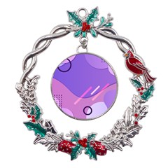 Colorful Labstract Wallpaper Theme Metal X mas Wreath Holly Leaf Ornament