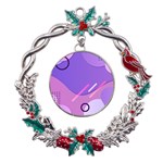 Colorful Labstract Wallpaper Theme Metal X mas Wreath Holly leaf Ornament Front