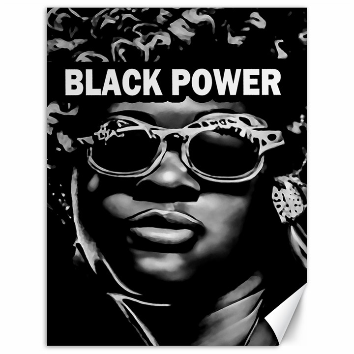 Black Power Afro Beauty Woman Portrait (AI+Human) Canvas 12  x 16 