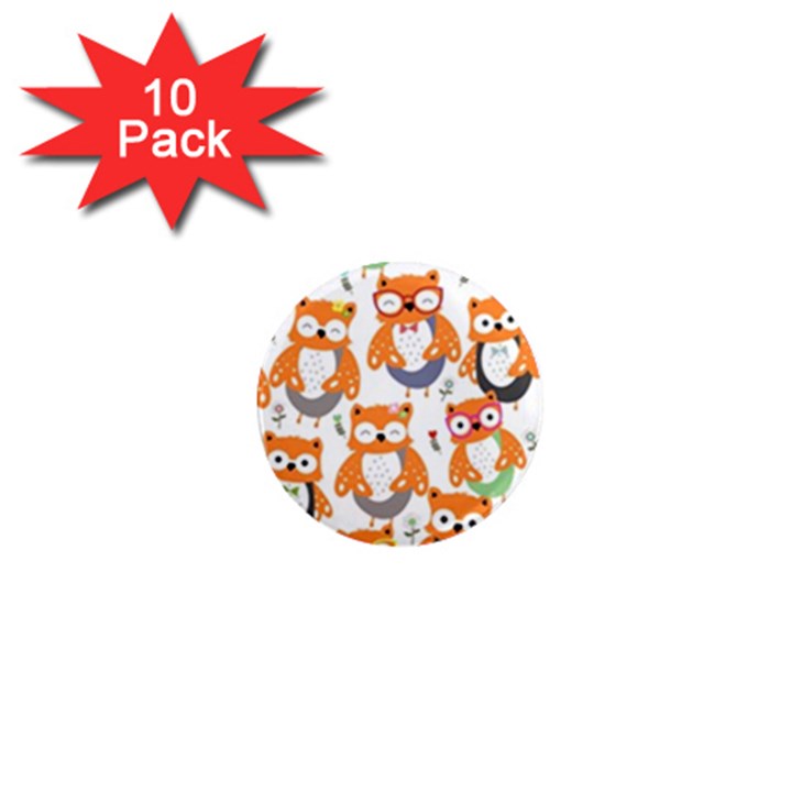 Cute Colorful Owl Cartoon Seamless Pattern 1  Mini Magnet (10 pack) 