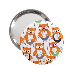 Cute Colorful Owl Cartoon Seamless Pattern 2 25  Handbag Mirrors by Apen