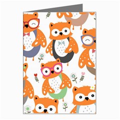 Cute Colorful Owl Cartoon Seamless Pattern Greeting Card by Apen