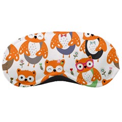 Cute Colorful Owl Cartoon Seamless Pattern Sleep Mask by Apen