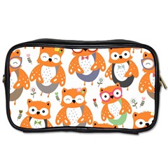 Cute Colorful Owl Cartoon Seamless Pattern Toiletries Bag (one Side) by Apen