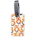 Cute Colorful Owl Cartoon Seamless Pattern Luggage Tag (two sides) Front