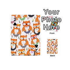 Cute Colorful Owl Cartoon Seamless Pattern Playing Cards 54 Designs (mini)