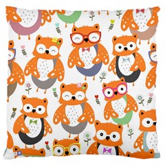 Cute Colorful Owl Cartoon Seamless Pattern Large Cushion Case (one Side) by Apen