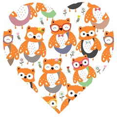 Cute Colorful Owl Cartoon Seamless Pattern Wooden Puzzle Heart by Apen