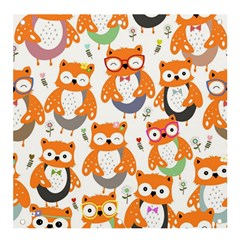 Cute Colorful Owl Cartoon Seamless Pattern Banner And Sign 4  X 4  by Apen