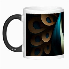 Colorful Peacock Bird Feathers Morph Mug by Apen