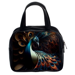 Colorful Peacock Bird Feathers Classic Handbag (two Sides) by Apen