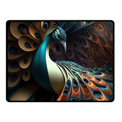 Colorful Peacock Bird Feathers Fleece Blanket (small) by Apen