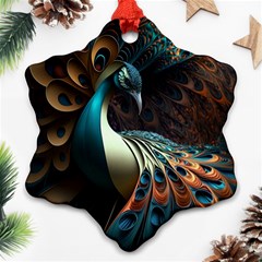 Colorful Peacock Bird Feathers Ornament (snowflake)