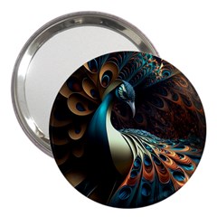 Colorful Peacock Bird Feathers 3  Handbag Mirrors by Apen