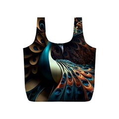 Colorful Peacock Bird Feathers Full Print Recycle Bag (s) by Apen