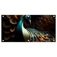 Colorful Peacock Bird Feathers Banner And Sign 4  X 2  by Apen