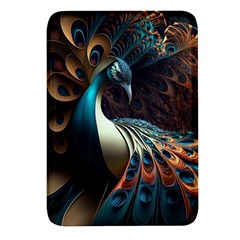 Colorful Peacock Bird Feathers Rectangular Glass Fridge Magnet (4 Pack) by Apen