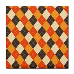 Halloween Argyle Pattern  Tile Coaster