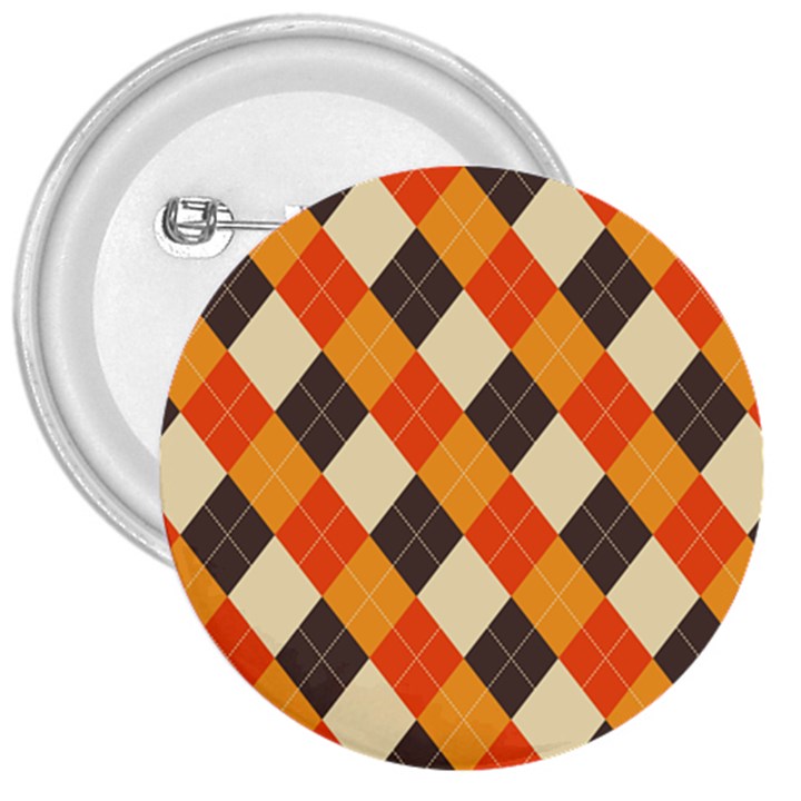 Halloween Argyle Pattern  3  Buttons