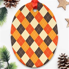 Halloween Argyle Pattern  Ornament (oval)