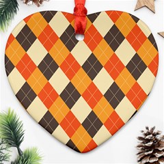 Halloween Argyle Pattern  Ornament (heart)