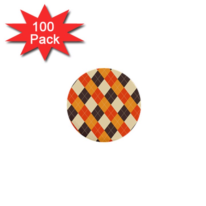 Halloween Argyle Pattern  1  Mini Buttons (100 pack) 