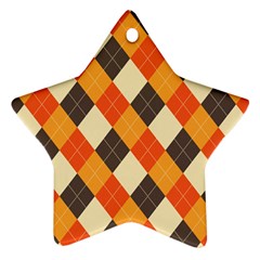 Halloween Argyle Pattern  Star Ornament (two Sides)