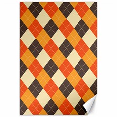 Halloween Argyle Pattern  Canvas 12  X 18  by Safari