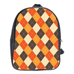 Halloween Argyle Pattern  School Bag (large) by Safari