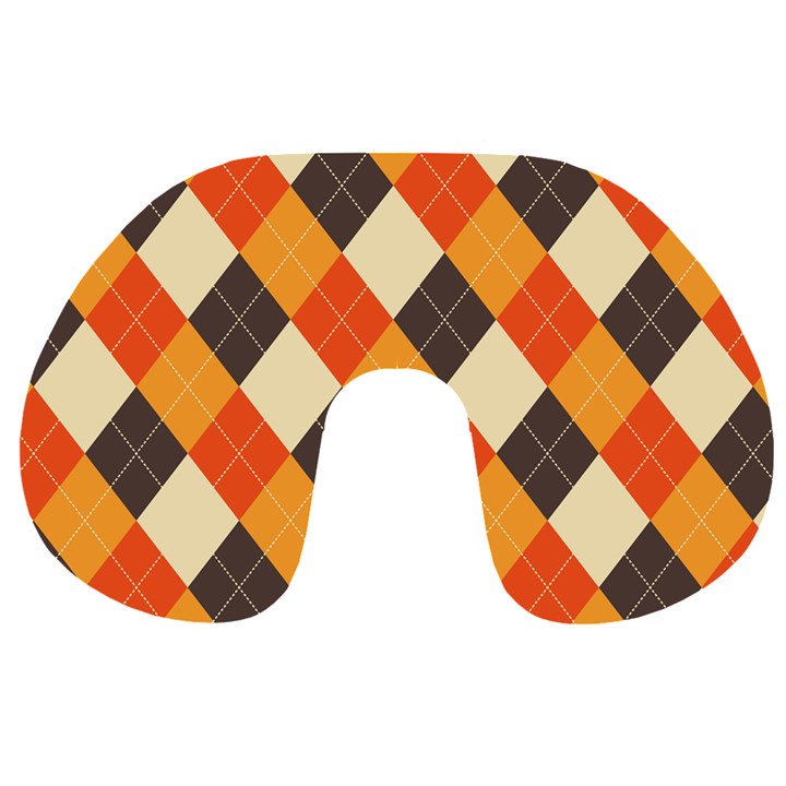 Halloween Argyle Pattern  Travel Neck Pillow