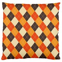 Halloween Argyle Pattern  Large Premium Plush Fleece Cushion Case (two Sides) by Safari