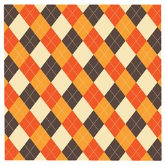 Halloween Argyle Pattern  Wooden Puzzle Square by Safari