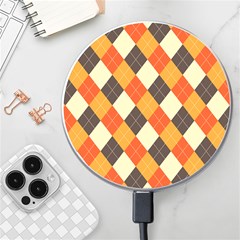 Halloween Argyle Pattern  Wireless Fast Charger(white) by Safari