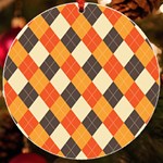 Halloween Argyle Pattern  UV Print Acrylic Ornament Round Front