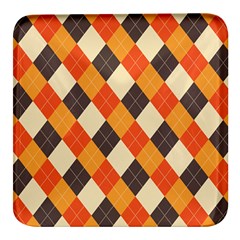 Halloween Argyle Pattern  Square Glass Fridge Magnet (4 Pack) by Safari