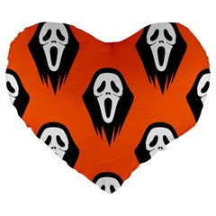 Halloween Party  Large 19  Premium Flano Heart Shape Cushions by Safari