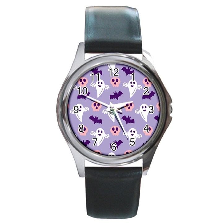 Boo crew halloween season Round Metal Watch