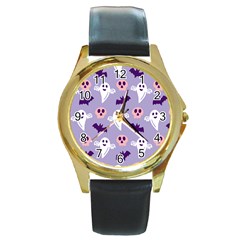 Boo Crew Halloween Season Round Gold Metal Watch by Safari