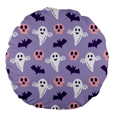 Boo Crew Halloween Season Large 18  Premium Flano Round Cushions by Safari