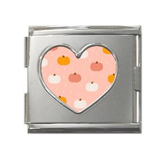 Pumpkin Pattern Halloween 20240926 160345 0000 Mega Link Heart Italian Charm (18mm)