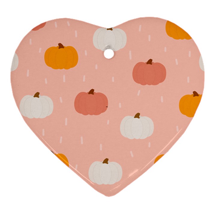 Pumpkin Pattern Halloween 20240926 160345 0000 Heart Ornament (Two Sides)