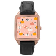 Pumpkin Pattern Halloween 20240926 160345 0000 Rose Gold Leather Watch  by Safari