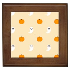 Pumpkin and boo crew halloween  Framed Tile