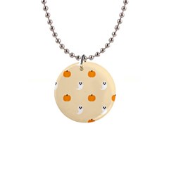 Pumpkin And Boo Crew Halloween  1  Button Necklace by Safari