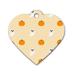 Pumpkin and boo crew halloween  Dog Tag Heart (One Side)