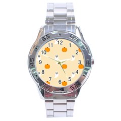 Pumpkin and boo crew halloween  Stainless Steel Analogue Watch